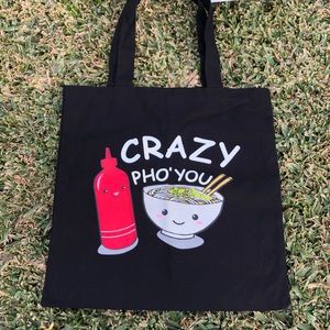 New Forever 21 “Crazy Pho’ you” Black Tote Bag